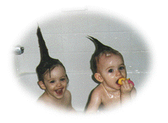 sammy and sarah in the tub