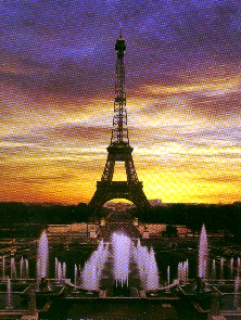 The Eiffel Tower at dusk