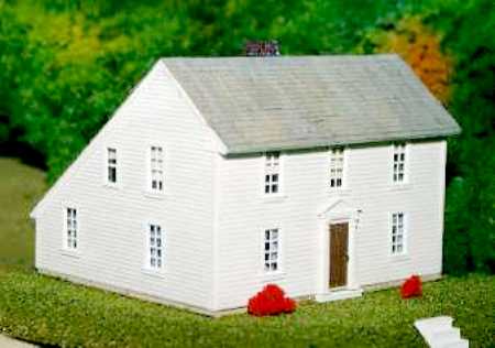 Scratchbuilt New England Saltbox House