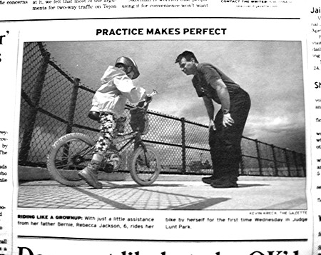 Becka and Daddy make the Gazette Mar. 25, 2004 Metro p. 2