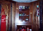 pantry door and corner hutch in utility room