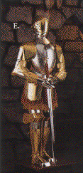  bronze suit of armor - full view, with sword