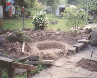 The hole for the pond