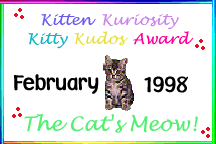 Kitten Kuriosity Kitty Kudos Award!