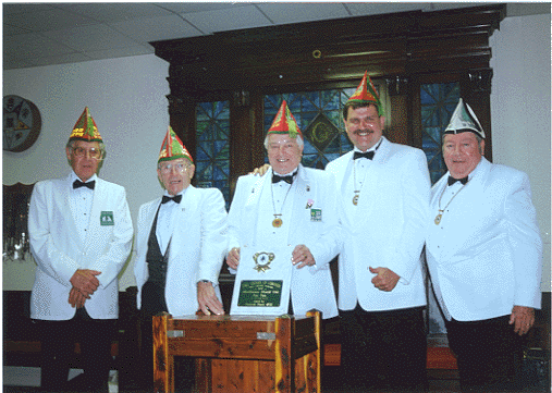 Pictured, from left to right: Art Boyer, Guide; Fred Gillen, Treasurer; Al Doremus, Scribe; John Forberger, SDGTC and Bob Kitchen, Sr. GTC