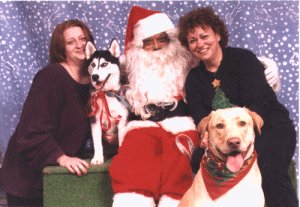 Mommy, Me, Santa, Grandma, and Alex, Christmas 1997!