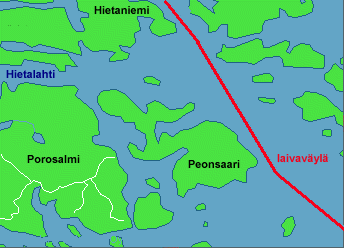 Laivavyl Hietanien ja Peonsaaren kohdalla