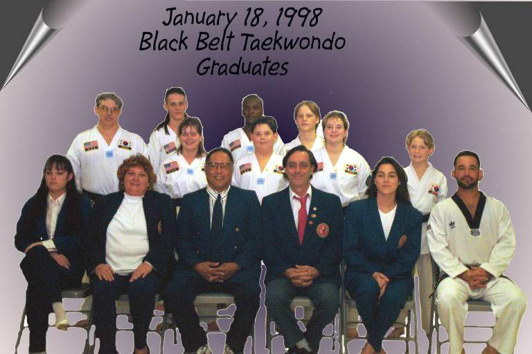 The graduating Black Belts and Staff