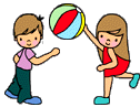 girl&boy play ball