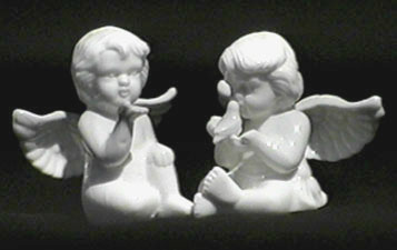 White angel salt/pepper shakers