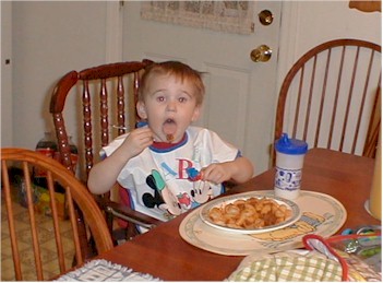 Ryan eating dinner