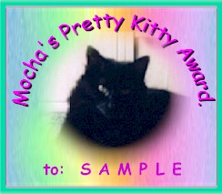 Mocha's Pretty Kitty Award.