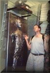 Imitation of Han Solo frozen in the Carbonite