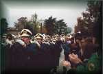 Watching the band march the crowd into the stadium