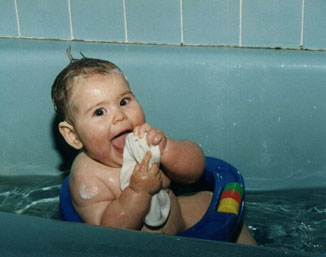 Taking a bath