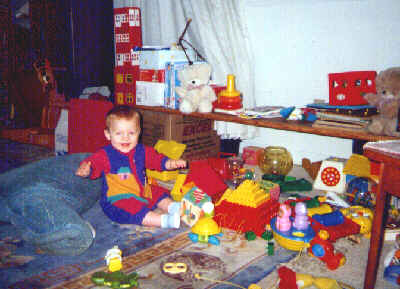 Curtis playing in the living room