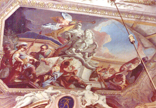 A beautiful painting on a ceiling.