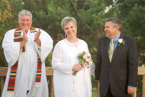 Rev. Randy and the happy couple