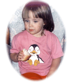 Alanna in her 'Pingu' t-shirt