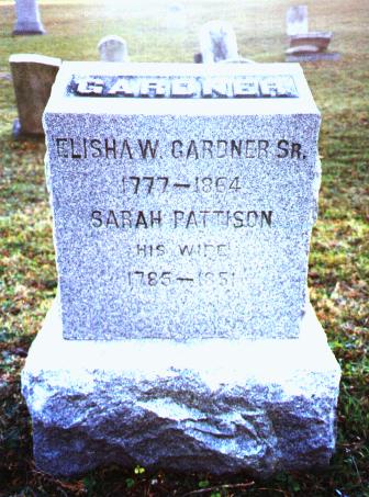 Grave of Elisha W. Gardner and Sarah Pattison