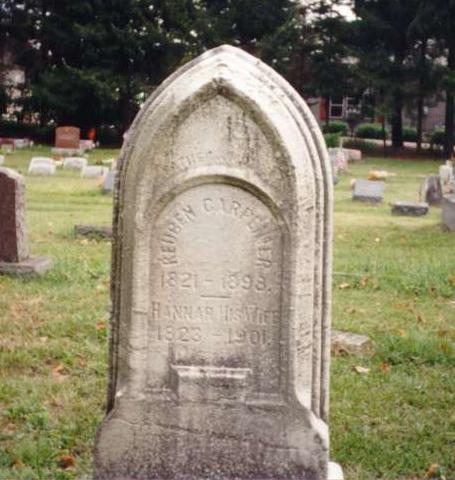 Grave stone of Reuben and Hannah Carpenter