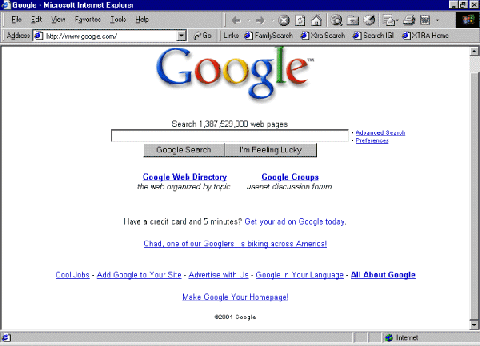 Google's home page screen shot