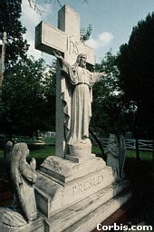 Statue of Christ on Elvis' grave at Graceland