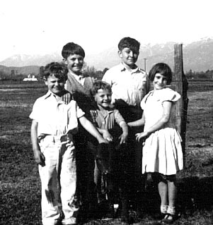 Annie and the Canova Boys circa 1938