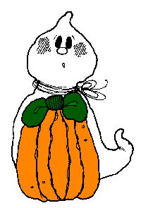 ghost with pumpkin