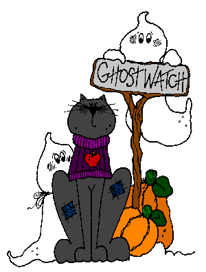 ghost with sign