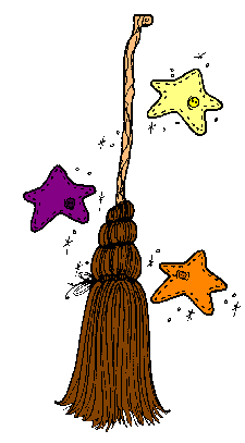 broom stick with stars