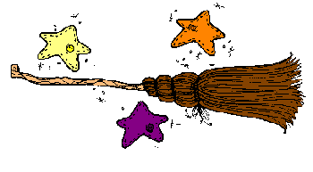 broom stick with stars