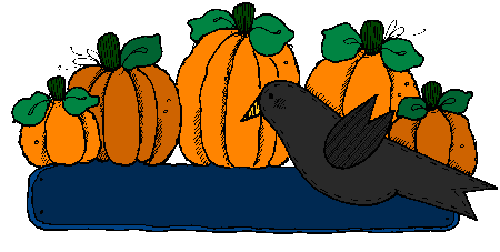 bird with pumpkins