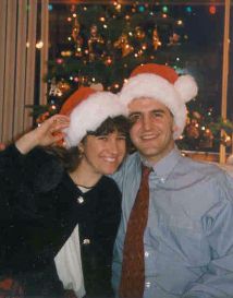 Me and Mark in santa hats.