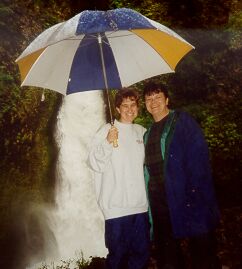 Diane and I with hiking umbrella