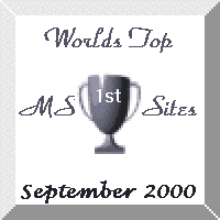 World's Top 100 Ms Sites - September 2000 1st Place Award