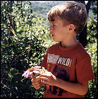 Benjamin with flowers