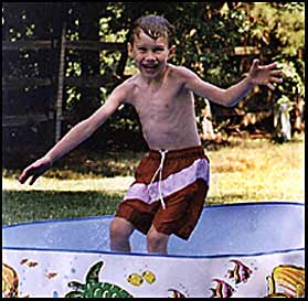 Benjamin in the pool