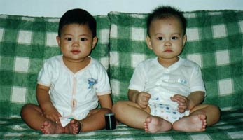 Adriel and cousin Jun Yi (8 months)