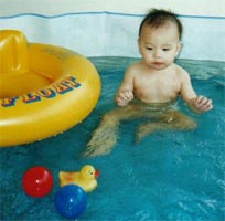 Enjoying my first swimming