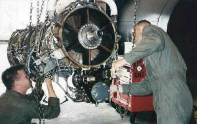 Aircraft Engine being repaired