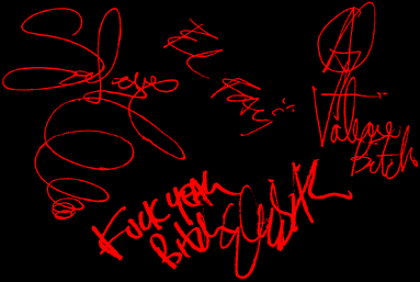 Autographs of Selene, Elizabeth, Valerie and Lisa Faye