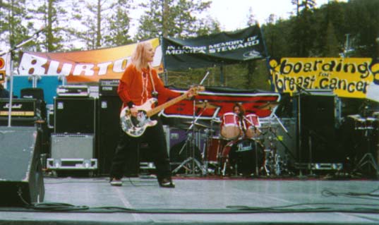 Elizabeth and Valerie at the 1997 Boarding For Breast Cancer Benefit