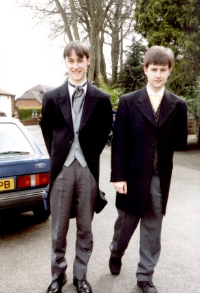 Scott and Guy arriving at church