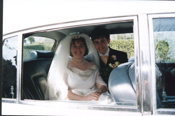 In the wedding car