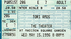 May 15, 1996, The Theater at Madison Square Garden, New York, NY