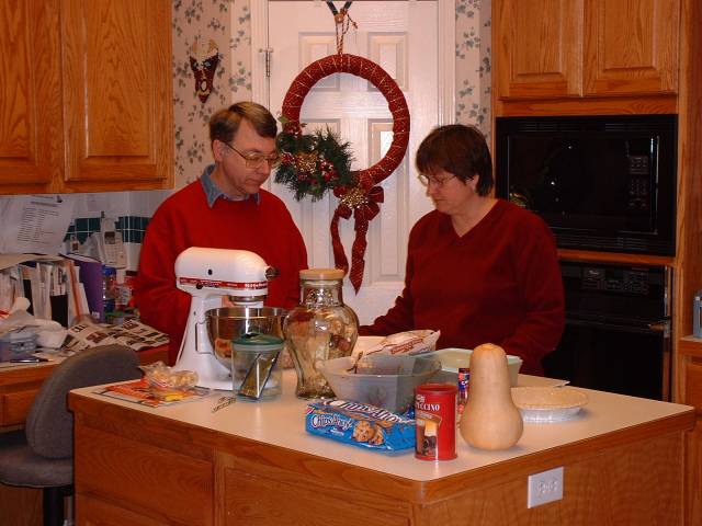 Mom and Dad do some cooking