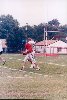 on the field - with helmet and football