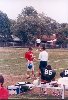 on the field - talking to... umm... some guy...