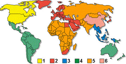 DVD Zone Map